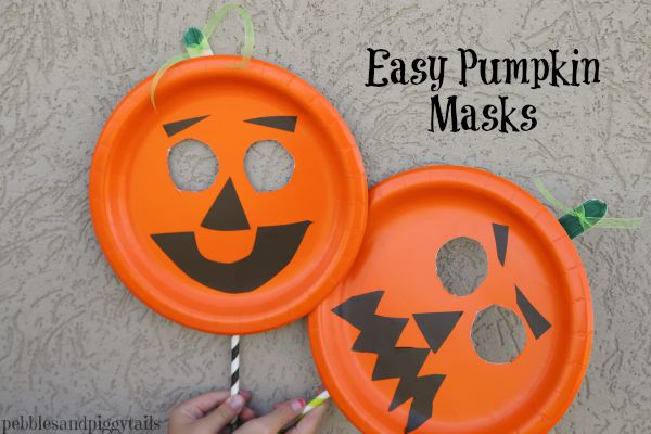 Easy Paper Plate Pumpkin Mask Craft